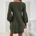 Women's Round Neck Knitted Dress Sweater